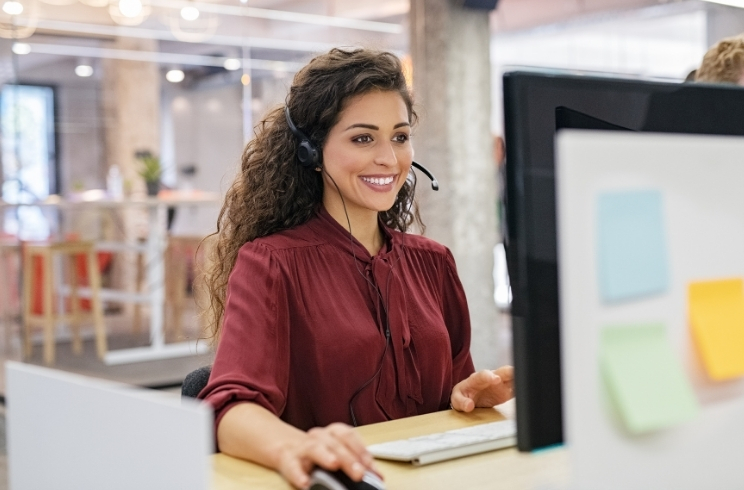 Woman using computer